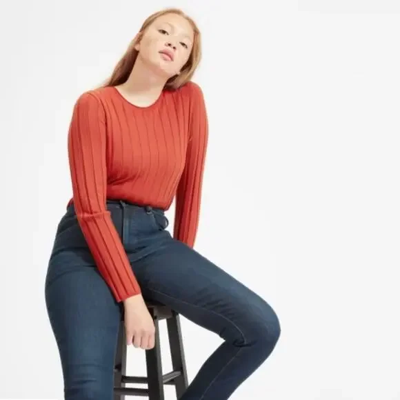 Everlane The Authentic Stretch High Rise Ankle Skinny Blue Denim Jean Size 24 - Picture 11 of 15